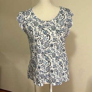 Loft Blue 100% Cotton Print Top